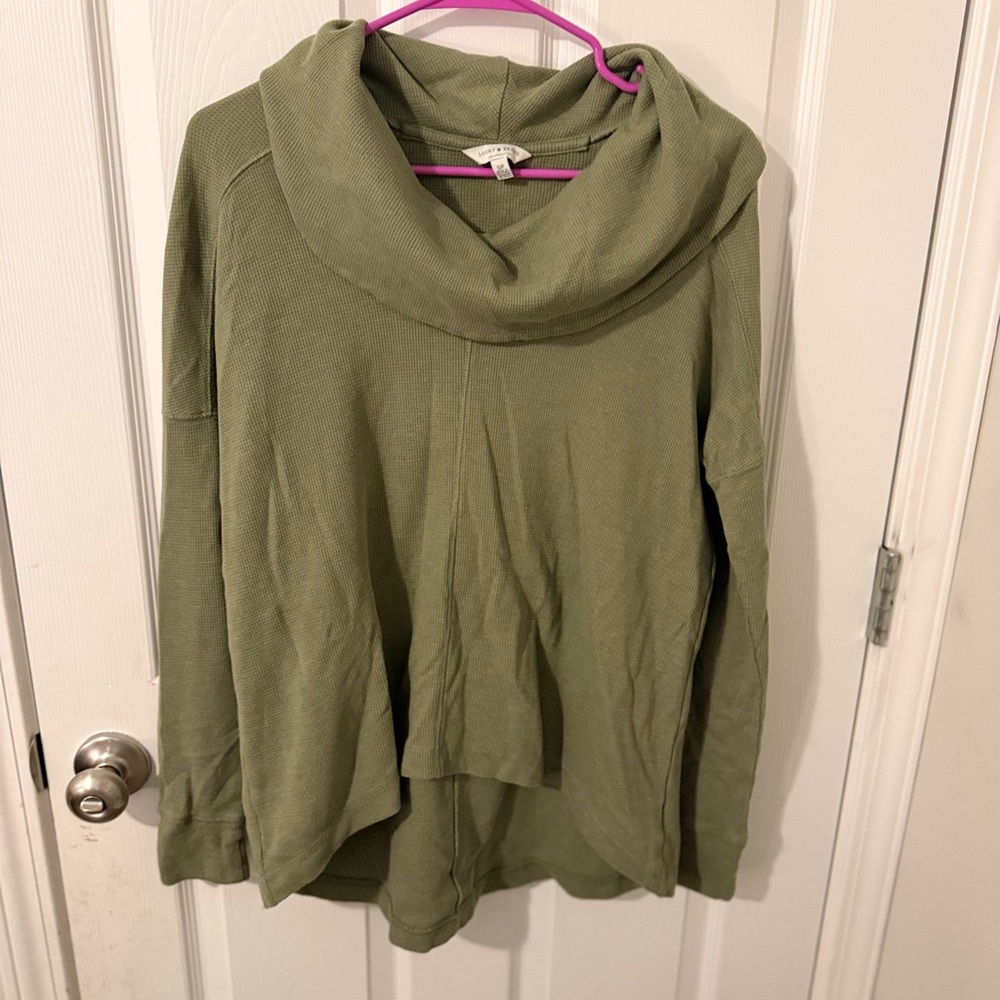 Lucky Brand Olive Green Cowl Neck Sweater
